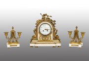 Napoleon III Triptych Clock. 19th Century.