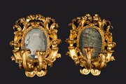 Pair Of Baroque Mirrors / Fanlights. 17th Century.