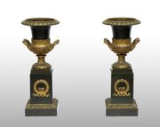 Pair Of Empire / Cassolette Vases. France, 19th Cent