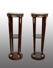 Pair Of French Mahogany Tripods. 19th Century.