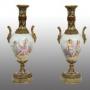 Pair of Sevres porcelain and cloisonné vases.