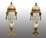 Pair Of Sèvres Porcelain Vases. 19th Century.