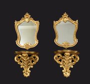 Pair Of Shelves With Mirrors. 19th Century.