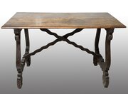 Solid Walnut Refectory Table. Italy, 18th Century.
