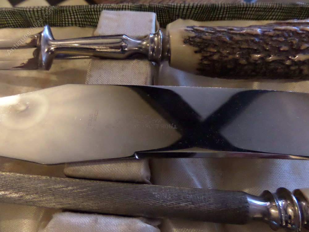 Antiques Atlas Vintage Stag Horn Antler Handle Carving Set