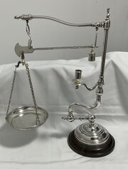 Antique "Chapman" Balance Scale & Candlestick