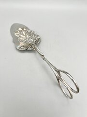 19th Century 830 Silver Cake / Pastry Tongs