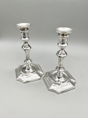 2 X Edwardian Silver Tapersticks, Hawksworth Eyre