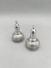 2 X Victorian Silver Pepper Shakers, Bham, 1888