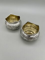 2 X Victorian Silver Zodiac Salts, Elkington, 1875