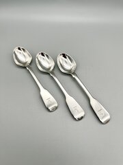 3 X William IV Silver Egg Spoons, Chawner, 1834