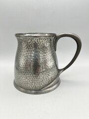 Art Nouveau Pewter 1 Pt Tankard, T. Land, C.1920s