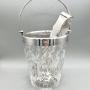 Cut Glass & Silver Plate Ice Bucket / Tongs