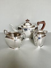 Early 20th C. Silver Plate 3 Piece Tea Set