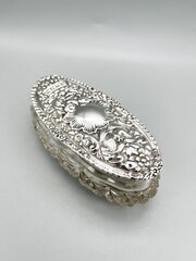 Edwardian Glass & Silver Dressing Table Pot, 1906