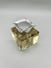 George V Glass & Silver Inkwell, H Woodward, 1920