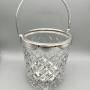 Mid Century Cut Glass & Silver Plate Ice Bucket