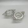 Pair Victorian Silver & Glass Salts, H.Bourne 1897