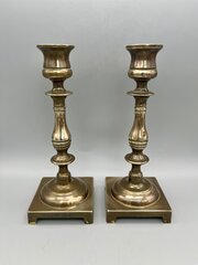 Pair Of George VI Brass Candlesticks, C.1930s-50s