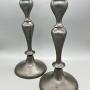 Pair of Victorian Pewter Candlesticks, c.1840s-60s