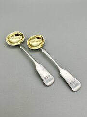 Pair Of Victorian Silver Salt Spoons, Exeter, 1849