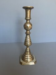 Victorian Brass "Beehive" Candlestick, C.1890s