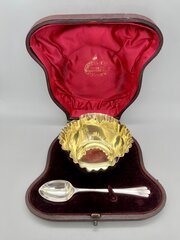 Victorian Silver Bowl & Spoon Set, Bham, 1891/3