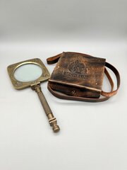Vintage Michelin Brass Magnifying Glass W/ Case