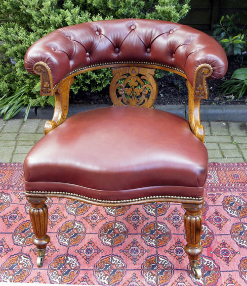 Antique Chair Irish Oak Desk Or Library Chair Antiques Atlas