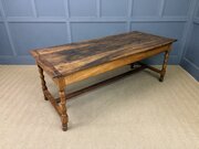 Early 19th C. Walnut Refectory Farmhouse Table