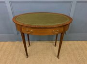 Edwardian Oval Inlaid Mahogany Writing Table