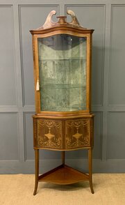 Inlaid Mahogany Corner Cabinet