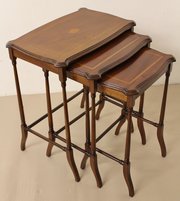 Inlaid Mahogany Nest Of Tables