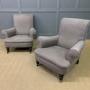 Pair of Victorian Upholstered Easy Armchairs
