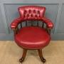 Victorian Leather Upholstered Revolving Desk Chair