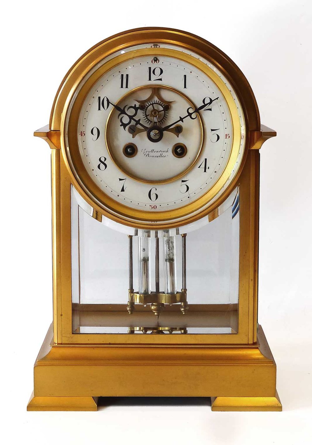 Antiques Atlas Arched FourGlass Mantel Clock, Brussels