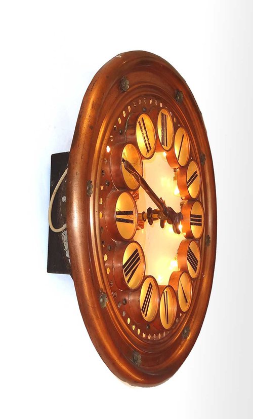 Antiques Atlas Arts & Crafts Large Illuminated Wall Clock