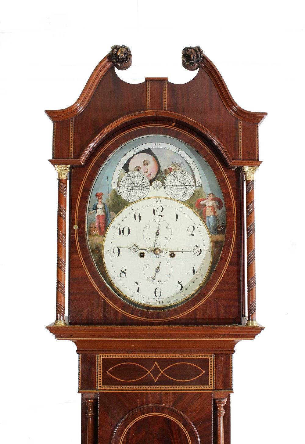 Antiques Atlas Rare Oval Dial Longcase Clock By Thorp, Abberley
