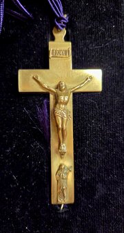 19th Century Brass Reliquary Crucifix. 