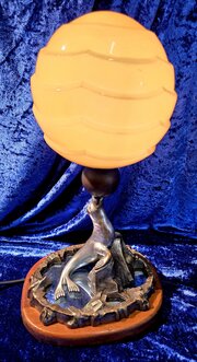 Art Deco Seal Lamp By Louis Albony Carvin 
