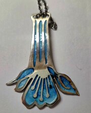 Vintage Norman Grant Silver & Enamel Pendant. 