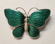 Volmer Bahner Silver & Enamel Butterfly Brooch 