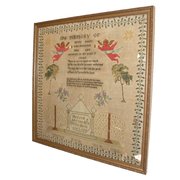 Large Size Victorian Framed Sampler. Dated 1855