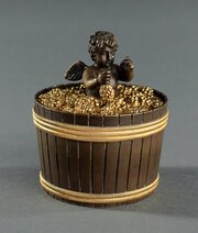 French Empire Inkwell Of Cupid In A Barrel Of Grap