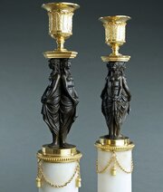 Louis XVI Caryatid Candlesticks After Dugourc