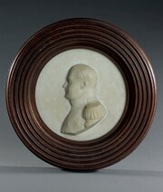 Marble Plaque Of Napoleon In Reeded Wooden Frame