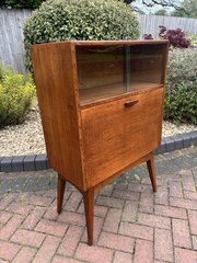 Mid Century Oak Drinks Cabinet