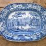 Victorian Blue & White Meat Platter Staffordshire