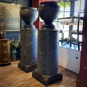 Pair Of Neoclassical Marble Urns C.1900