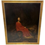Biblical Oil Painting Daniel In The Lions Den
